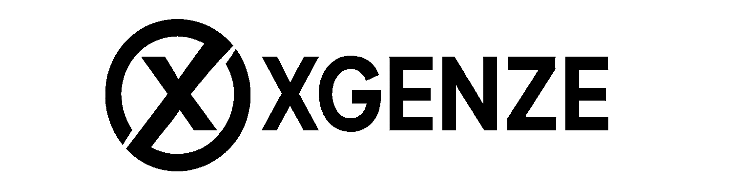 "XGENZE logo with bold black uppercase letters on a clear white background, representing a modern and versatile brand."